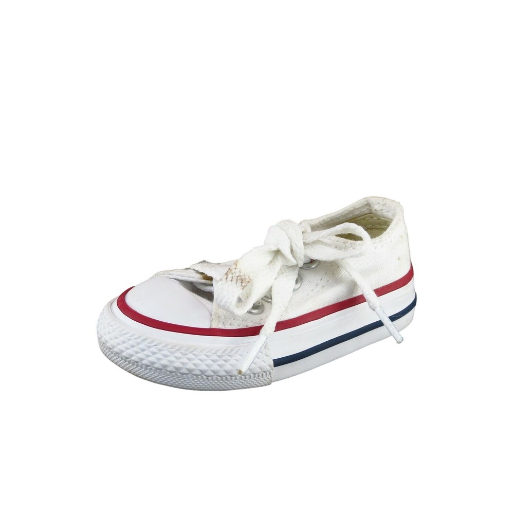 Converse All star Toddler Boys 2 Medium White Low top‎ Fabric 7j256